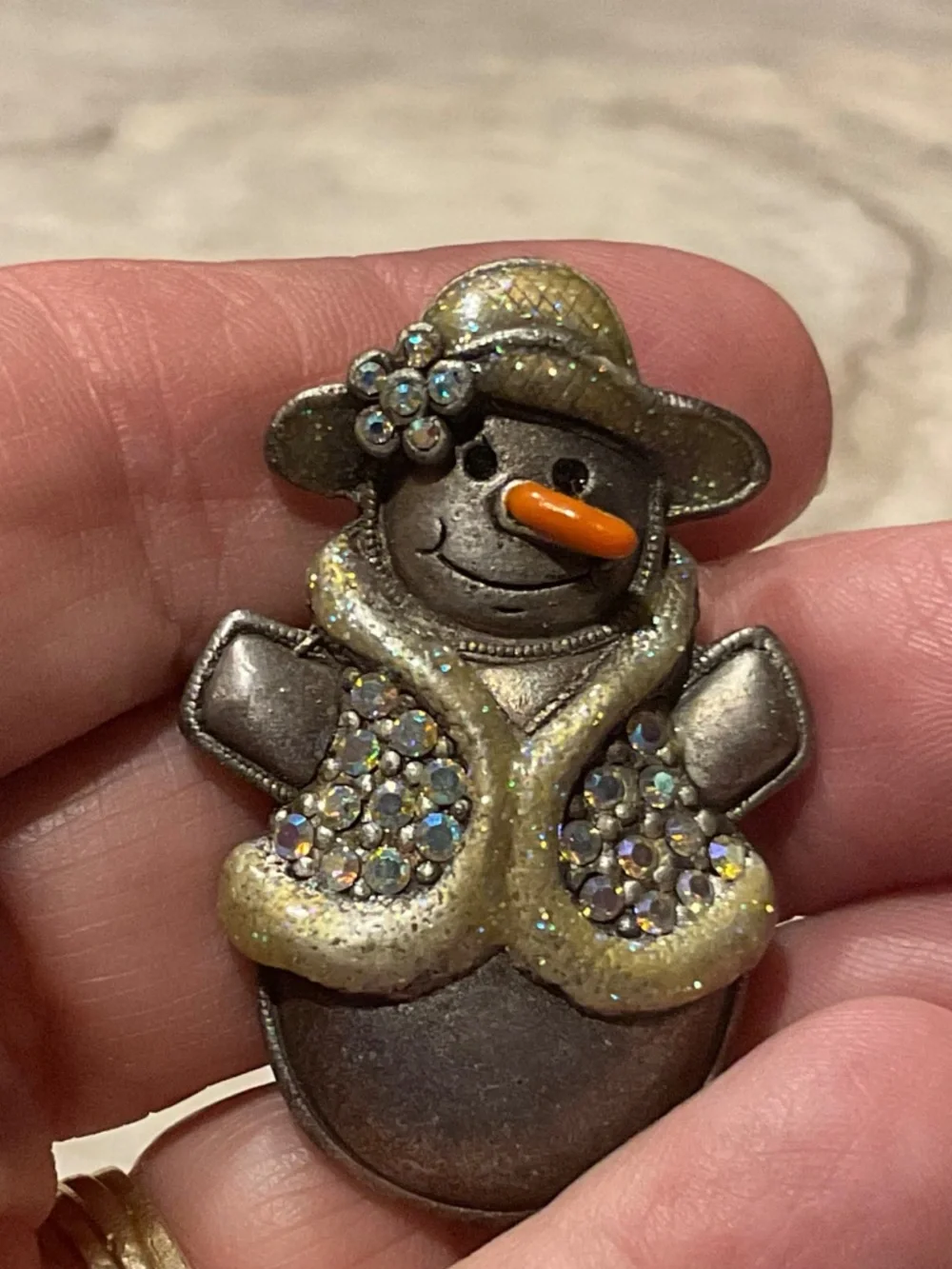 Vintage charming snowman
